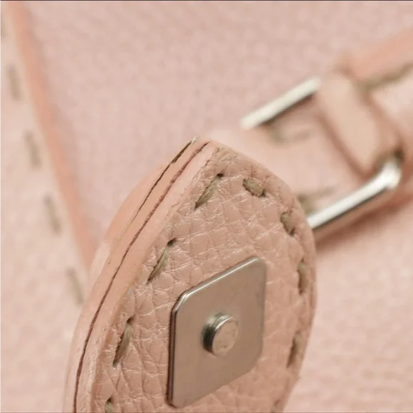 Fendi Selleria Linda Satchel in Bois de Rose Metallic Grained Leather - Picture 7 of 7